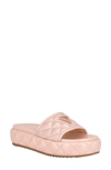 Guess Women's Longo Logo Quilted Platform Slip On Sandals In Light Pink