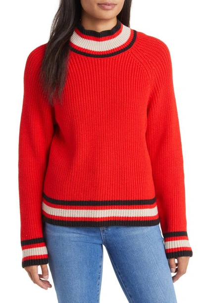 Sanctuary Sporty Striped Sweater In Red