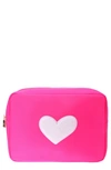 Bloc Bags Xl Heart Patch Cosmetic Bag With Insert In Hot Pink