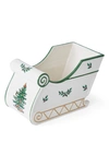Spode Christmas Tree Figural Sleigh Centerpiece In Green