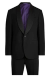 Ralph Lauren Purple Label Men's Gregory Barathea Wool Shawl Tuxedo In Black
