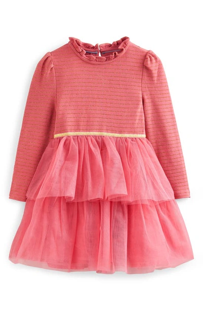 Mini Boden Kids' Jersey Tulle Mix Dress Blush Pink Girls Boden