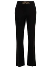Valentino Crepe Couture Vlogo Chain Trousers In Black