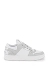Jimmy Choo Florent Sneakers In White, Silver