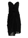 SAINT LAURENT DRAPED CUT OUT DRESS DRESSES BLACK