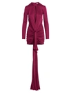Saint Laurent Plunging Keyhole Knotted Mini Dress