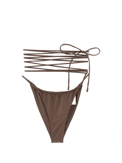 Saint Laurent Lacing Bikini Briefs Beachwear Beige