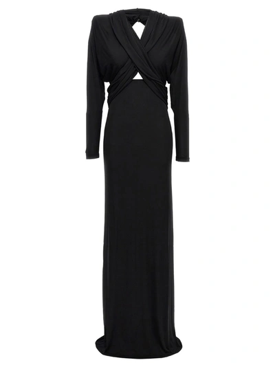 Saint Laurent Long Hooded Dress Dresses Black