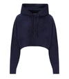 Ganni Blue Oversize Cropped Hoodie In Blue