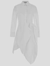 JW ANDERSON JW ANDERSON DECONSTRUCTED COTTON SHIRT DRESS