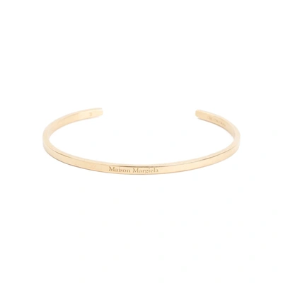 Maison Margiela Logo Engraved Bracelet In 950 Yellow Gold Plat