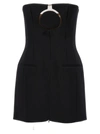 Ferragamo Pure Wool Mini Dress With Tulle Insert