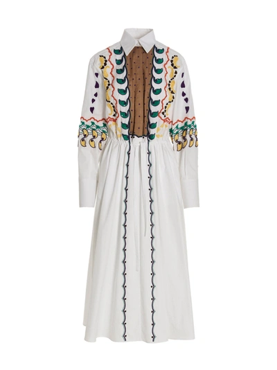 Valentino Bead Embroidery Shirt Dress Dresses In Multicolor