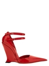 Ferragamo Vidya Patent Dual-buckle Wedge Pumps