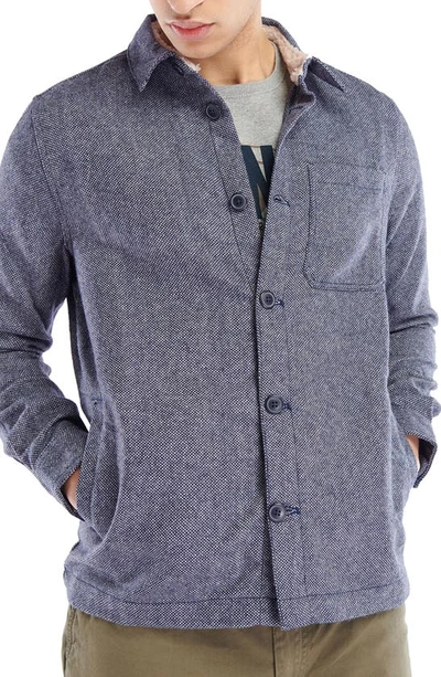 Barbour Thompson Wool-blend Overshirt In Blue