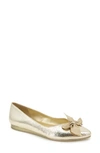 Reaction Kenneth Cole Lily Bow Flat In Gold