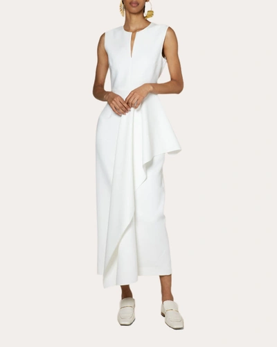 Roksanda Raya Draped Midi Dress In White