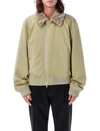 BURBERRY BURBERRY COTTON AND SHEARLING BOMBER JACKET
