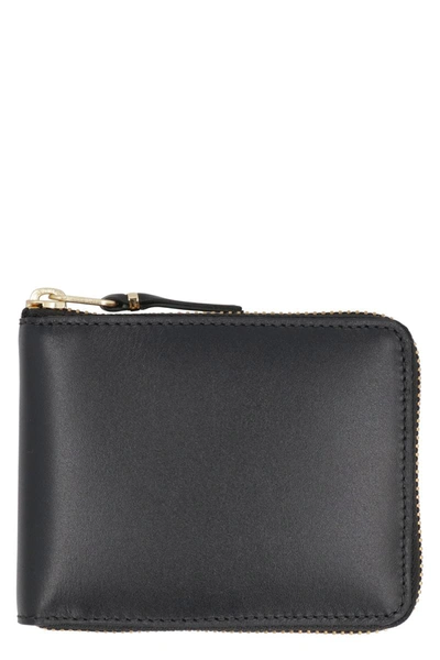 Comme Des Garçons Leather Wallet In Black