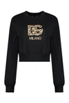 Dolce & Gabbana Logo Detail Cropped Jersey Top In Black