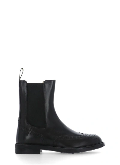 Doucal's Perforated Leather Chelsea Boots In Black