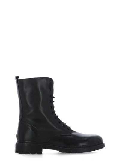 Julie Dee Smooth Leather Ankle Boots In Black