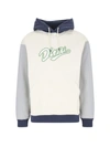Dime Two Tone Hoodie With Patch Pocket In White