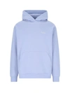Dime Fleceed-cotton Hoodie With Patch Pocket In Blue
