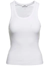 AGOLDE WHITE RIBBED TANK TOP WITH U NECKLINE IN COTTON BLEND WOMAN