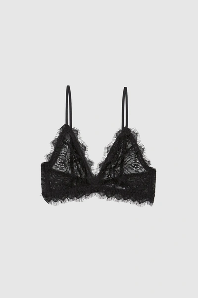 Anine Bing Lace Bra With Trim In Black