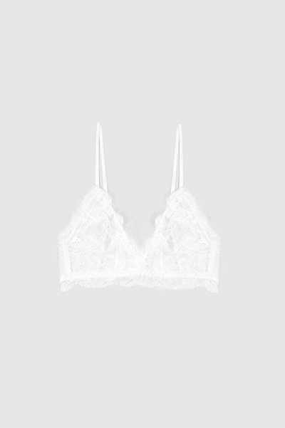 Anine Bing Lace Bra With Trim In Ivory