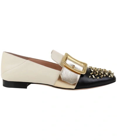 Bally Janelle Women's 6225475 Black Leather Stud Slippers In Gold