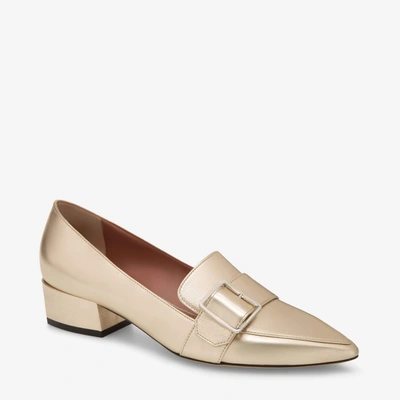 BALLY HARUMI WOMEN'S 6223345 CHAMPAGNE LEATHER BUCKLE MULES