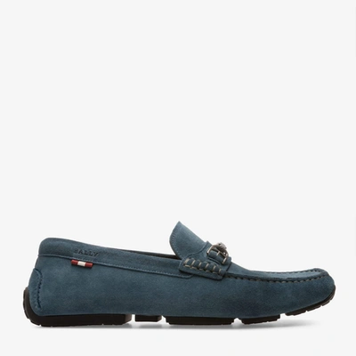 Bally Pardue Men's 6217543 Blue Suede Loafers