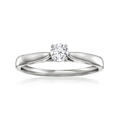 Ross-simons Lab-grown Diamond Solitaire Ring In Sterling Silver In White