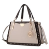 MKF COLLECTION BY MIA K AUBREY VEGAN LEATHER MULTI COMPARTMENT SATCHEL HANDBAG - COLOR BLOCK