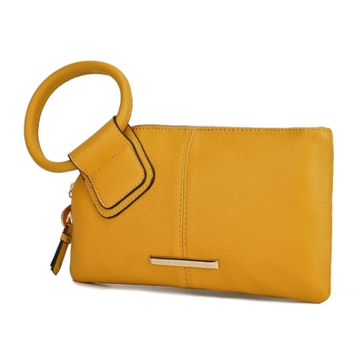 Mkf Collection By Mia K Luna Vegan Leather Clutch/wristlet For Women's In Yellow