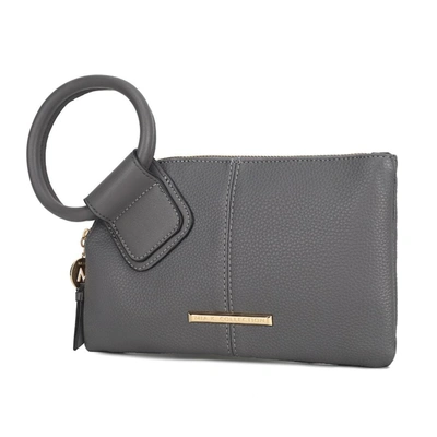 Mkf Collection By Mia K Luna Vegan Leather Clutch/wristlet For Women's In Grey