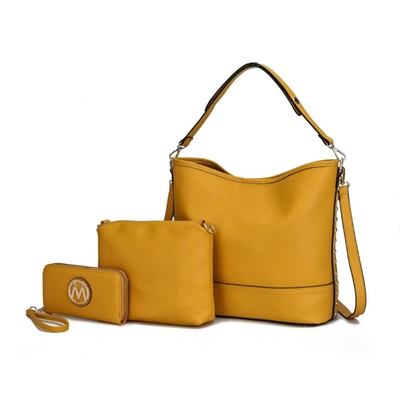 Mkf Collection By Mia K Ultimate Hobo Bag With Pouch & Wallet In Yellow