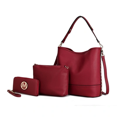 Mkf Collection By Mia K Ultimate Hobo Bag With Pouch & Wallet In Red