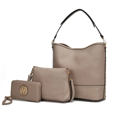 Mkf Collection By Mia K Ultimate Hobo Bag With Pouch & Wallet In Beige