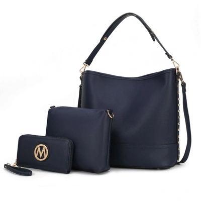 Mkf Collection By Mia K Ultimate Hobo Bag With Pouch & Wallet In Blue