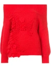 DELPOZO square shoulder knitted top,317300886212099014