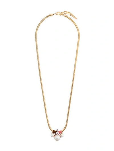 Radà Faux Pearl Pendant Necklace - Metallic