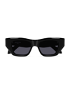 Alaïa Logo Acetate Cat-eye Sunglasses In Shiny Solid Black