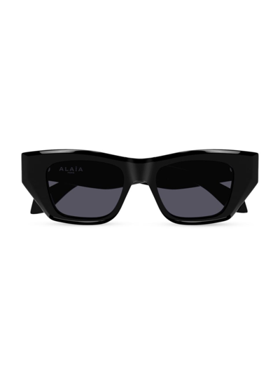 Alaïa Logo Acetate Cat-eye Sunglasses In Black