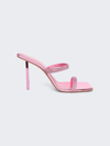 Amina Muaddi Woman Sandals Fuchsia Size 8 Leather In Rose