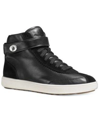 Coach C213 Hightop-sneaker - Size 8 B In Black/black