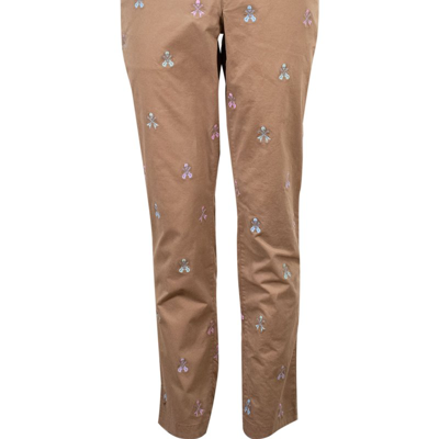 Loh Dragon Charles Rockskull Embroidery Pants In Brown