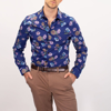 Lords Of Harlech Nigel Spaced Floral Shirt In Purple